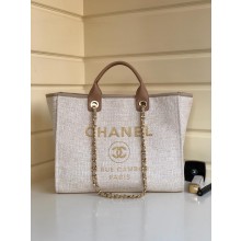 Chanel Deauville Tote Bag nude 2021