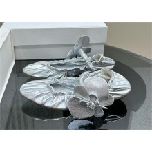 Zimmermann Orchid leather ballet flats silver 2024