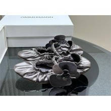Zimmermann Orchid leather ballet flats metallic gray 2024