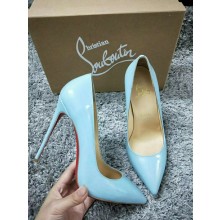 Christian Louboutin Light Blue So Kate Patent Leather Red Sole Pumps