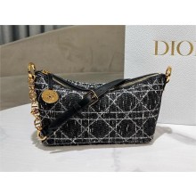 DIOR Diorstar Hobo Bag with Chain in black Tweed 2024
