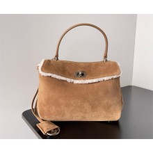 BALENCIAGA Apricot suede leather Rodeo mini Handbag 2024