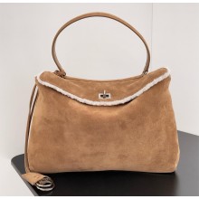 BALENCIAGA Apricot suede leather Rodeo medium Handbag 2024