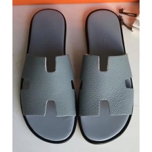 Hermes Izmir Men's Slipper Sandals in Togo Calfskin Pale Blue