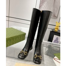 Gucci Women's Horsebit boot in calfskin Black heel 5.5cm 1023-2024