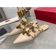 Valentino Garavani Roman Stud point-toe mules nude 2023