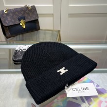 CELINE triomphe beanie in heritage cashmere black 2023