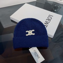 CELINE TRIOMPHE BEANIE IN SEAMLESS CASHMERE Blue 2023
