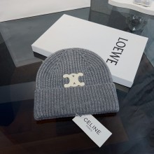 CELINE TRIOMPHE BEANIE IN SEAMLESS CASHMERE gray 2023