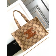 CELINE  Large Cabas Thais in textile with triomphe Camel 2023