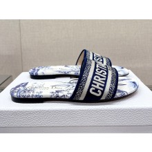 dior Blue Multicolor Cotton with Rêve d'Infini Embroidery dway Slide 2023