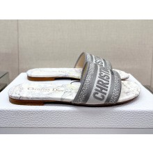dior White and Gray Cotton with Rêve d'Infini Embroidery dway Slide 2023