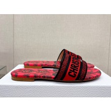 dior Black and Red Cotton with Dior Bandana Embroidery dway Slide 2023