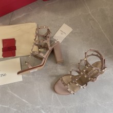 Valentino cage Rockstud calfskin Sandals nude 9cm 2023