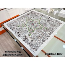 Dior Around the World 90 Square Scarf green 2025