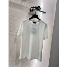 GUCCI Cotton jersey embossed T-SHIRT WHITE 2025