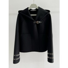 hermes cashmere duffle coat jacket black 2024