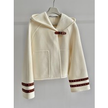 hermes cashmere duffle coat jacket white 2024