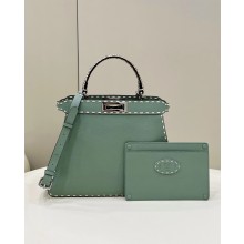 Fendi Peekaboo Iseeu Medium Bag in Grainy Calfskin Leather 80013L mint green 2022 