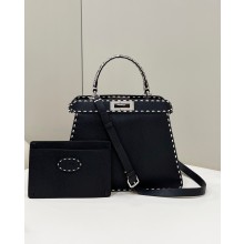 Fendi Peekaboo Iseeu Medium Bag in Grainy Calfskin Leather 80013L black 2022 