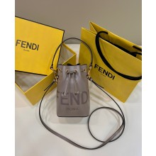 Fendi dove-gray leather mini Mon Treso bag 2023