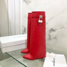Givenchy Heel 9.5cm Shark Lock Pant Boots in Leather red 