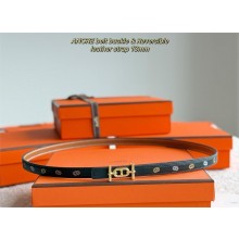 HERMES 13MM reversible ancre belt in calfskin black/gold 2025