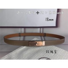 HERMES Kelly 18 belt  in Epsom calfskin etoupe/pink gold 2025