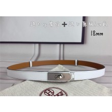 HERMES Kelly 18 belt  in Epsom calfskin white/silver 2025