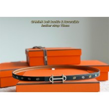 HERMES 13MM reversible gamma belt in calfskin black/silver 2025