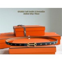 HERMES 13MM reversible gamma belt in calfskin black/pink gold 2025