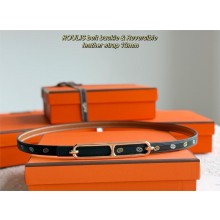 HERMES 13MM reversible roulis belt in calfskin black/pink gold 2025