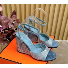 Hermes Gigi 50 sandals with crystal blue 2024