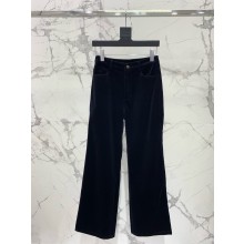 SAINT LAURENT black velvet pants 02 2023