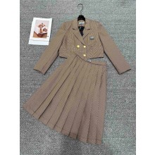 MIU MIU check jacket and skirt 2023