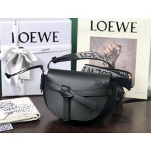 Loewe Mini Gate Dual Bag Black in Soft Calfskin and Jacquard 2023