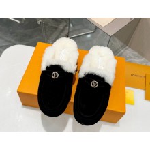 Louis Vuitton Soho Open Back mules suede leather Noir 2024