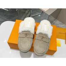 Louis Vuitton Soho Open Back mules suede leather beige 2024