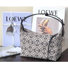 Loewe Cubi bag in Anagram jacquard and calfskin navy/black 2023