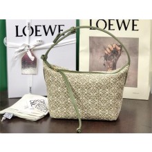 Loewe SMALL Cubi bag in Anagram jacquard and calfskin Green/Avocado Green 2023