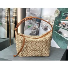 Loewe SMALL Cubi bag in Anagram jacquard and calfskin Tan/Pecan 2023