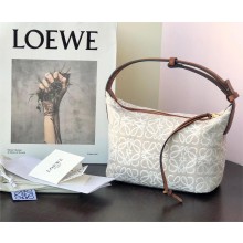 Loewe SMALL Cubi bag in Anagram jacquard and calfskin Ecru/Tan 2023
