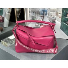 LOEWE Small Puzzle Edge bag in satin calfskin Ruby Red Glaze 2023