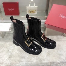ROGER VIVIER Preppy Viv' patent leather Chelsea boots black