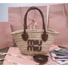 miu miu Woven Tote Bag 5BG273 Beige 2024
