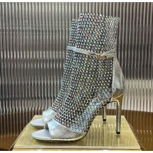 RENÉ CAOVILLA  Galaxia crystal-embellished satin and mesh pumps silver heel 9.5cm 2025 