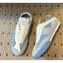 CHLOÉ Kick suede, mesh and leather sneakers blue 2025