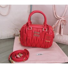 Miu Miu Arcadie matelassé nappa leather bag 5BB123 red 2024