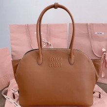 Miu Miu Leather bag 5BA289 Cognac 2024
