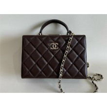 CHANEL Lambskin & Gold-Tone Metal chocolate small Box bag AS5167 2024
